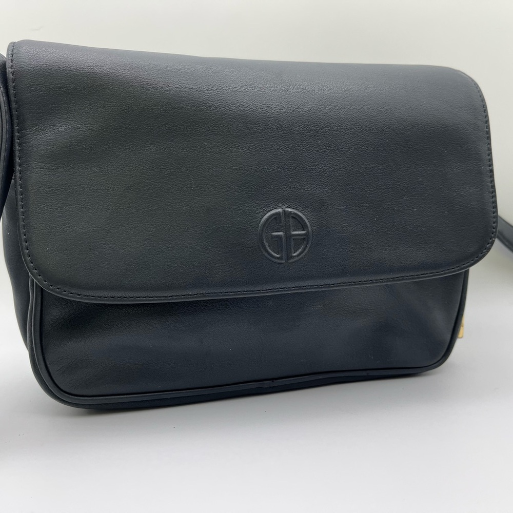 Giani Bernini Black Leather Bag with Gold Accent